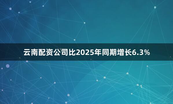 云南配资公司比2025年同期增长6.3%